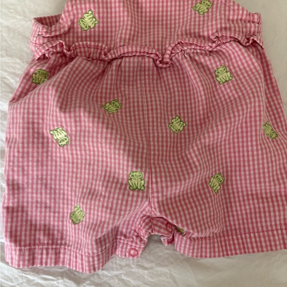 Vintage Gymboree Women’s Pink Gingham Kids Overall w/ Frog Embroidery - Picture 2 of 6